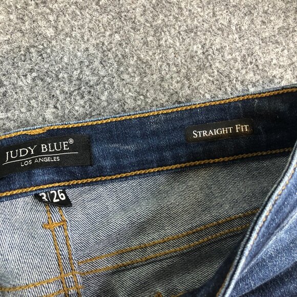 Judy Blue Jeans Womens 3/26 Blue Straight Fit Denim Stretch Mid Rise Comfy 26x30 - Picture 4 of 12